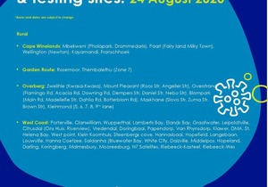 Community Screening & Testing Sites 24 - 28 August 2020