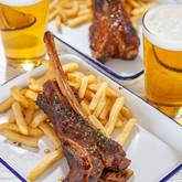 Xplorio™ Struisbaai - Catch Cook Restaurant - 700g Dinosaur Beef Rib and Chips with Two Beers!