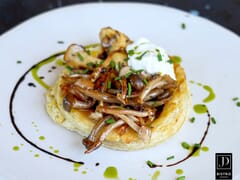 Wild Mushroom with Onion Marmalade in a Pastry Case