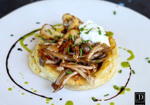 Wild Mushroom with Onion Marmalade in a Pastry Case