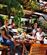 Enjoying lunch in the beautiful garden