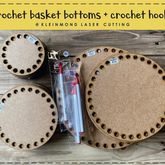 Crochet Basket Bottoms + Crochet Hooks - Kleinmond Laser Cutting - Xplorio™ Kleinmond