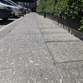 Nacre Polished Abalone Concrete Pavers 900x450x40mm Charcoal with Black Stone - Client (Checkers Constantia Emporium) - Cape Stone - Xplorio™ Hermanus