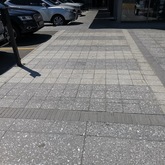 Nacre Polished Abalone Concrete Pavers 900x450x40mm Charcoal with Black Stone - Client (Checkers Constantia Emporium) - Cape Stone - Xplorio™ Hermanus