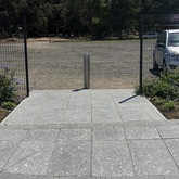 Nacre Polished Abalone Concrete Pavers 900x450x40mm Charcoal with Black Stone - Client (Checkers Constantia Emporium) - Cape Stone - Xplorio™ Hermanus