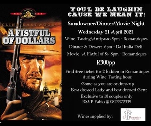 Sundowner / Dinner / Movie Night: 21 April 2021