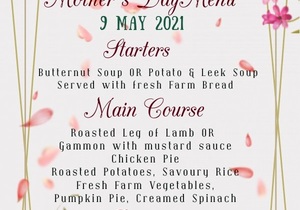 Mother's Day Menu: 9 May 2021
