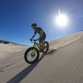 Slalom skiing on a bike - Fatbike Tours - Xplorio™ Gansbaai