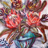 Vase with Proteas - Annelene (Lientjie) van der Colff - Xplorio™ Gansbaai