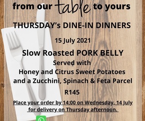 15 July 2021: Dine-In Dinner