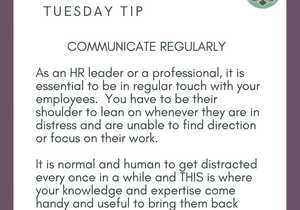 Tuesday Tip: Communicate Regularly