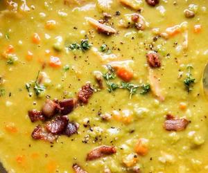 Ham and Mushroom Quiche, Pea and Bacon Soup and Mini Carrot Cake