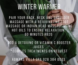 Spa Winter Warmers at Romans Villa Boutique Guest House