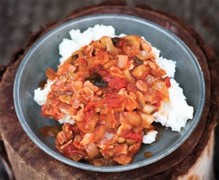 Camping Recipe: Bacon, Mushroom and Thyme Sauce with Pap