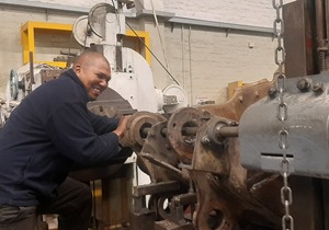 Line boring on an excavator bucket