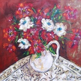 Still Life Red and White Florals - Annelene (Lientjie) van der Colff - Xplorio™ Gansbaai