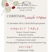 25 December 2021: Christmas Lunch Menu