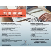 WE ARE HIRING! Senior Accountant / Tax Technician
