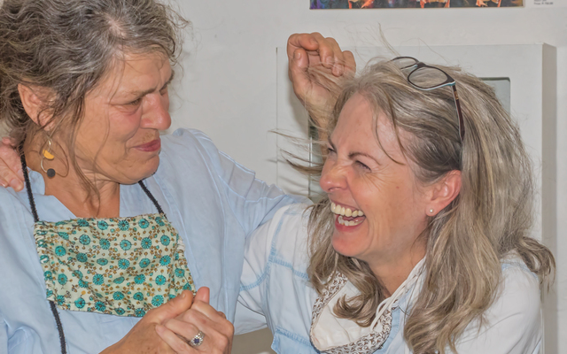 Yvonne de Wit with guest artist Marina blight from Bredasdorp.