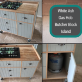 White Ash Gas Hob Butcher Block Island - M + S Designs - Xplorio™ Gansbaai