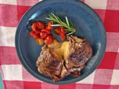 Sirloin Steak Stuffed with Bacon, Cheddar Cheese and Garlic