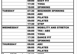 Current Group Class Schedule February 2022