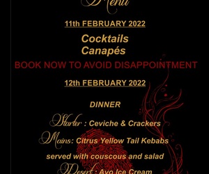 Murder Mystery Weekend Menu