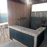 Rustic pallet outdoor bar entertainment