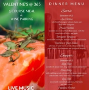 Valentine's Menu: 5-Course Meal and Wine Pairing