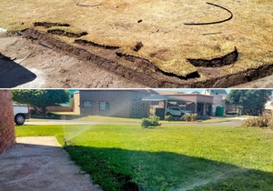 Irrigation System Installed: Green Grass 3 Weeks Later