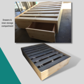 Double bed with storage compartment and foot end drawers for fully utilized storage - M + S Designs - Xplorio™ Gansbaai