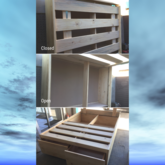 Double bed with storage compartment and foot end drawers for fully utilized storage - M + S Designs - Xplorio™ Gansbaai