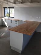 Kitchen with Solid Hardwood Countertops in Rubberwood