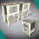 Vintage Pedestals (white and grey) - M + S Designs - Xplorio™ Gansbaai