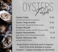 Oyster Bar - Fresh Oysters Daily