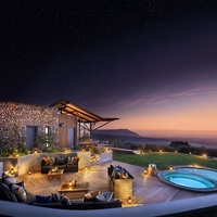 Pool area of Garden Lodge at night- Grootbos Private Nature Reserve - Xplorio™ Gansbaai 