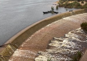 The De Bos Dam is Full and Overflowing