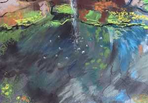 Recent Pastel Drawing of Pond