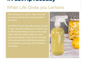 #FastTipTuesday: Lemon Juice for Paint Smell