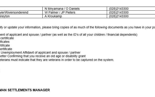 Form 2 - Theewaterskloof Municipality - Xplorio™ Caledon Form 2 - Theewaterskloof Municipality - Xplorio™ Caledon