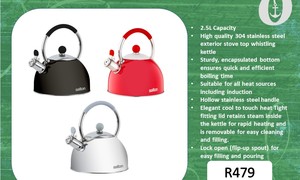 New: Salton Stove Top Whistle Kettle