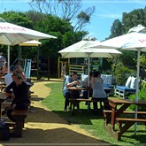 Outdoor Seating With Kids Play Area - The Beer Garden @ Buns & Bases - Xplorio™ Gansbaai 