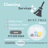 Cleaning Services - Dust Free Homes - Xplorio™ Kleinmond